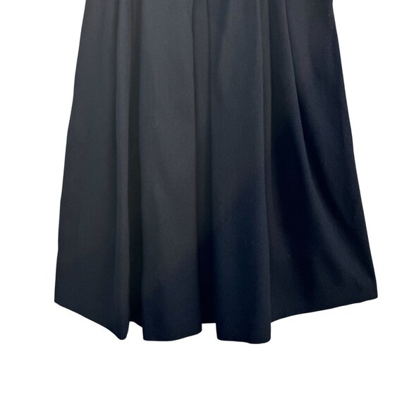 Vintage Womens Black 4P Preppy Minimalist Mid-Length Pleated Lined Skirt Pockets - Picture 6 of 9